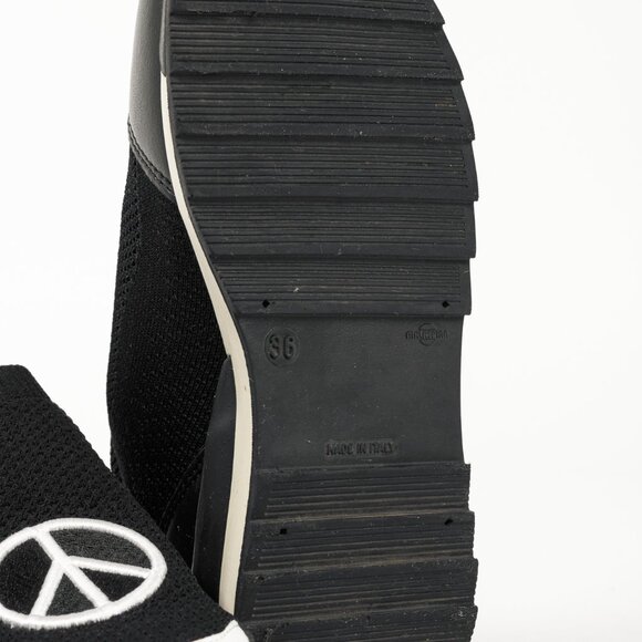 Love Moschino Black Love & Peace Slip-On Knit Sneakers - Picture 6 of 12
